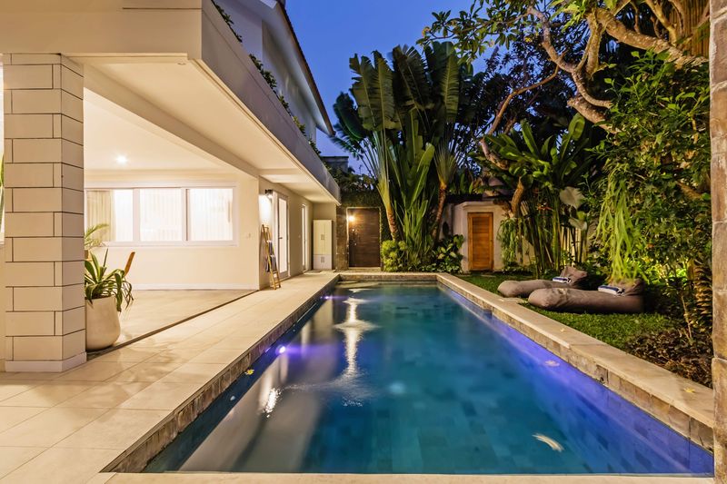 The pool at blue hour
